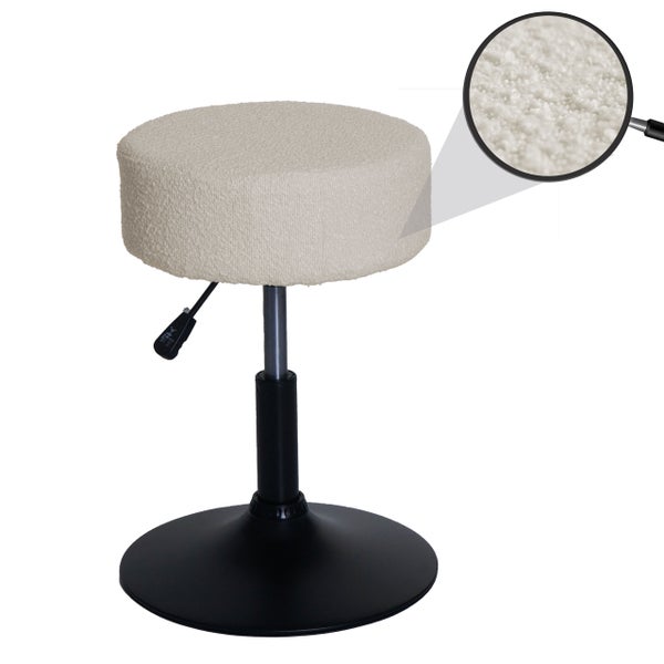 Hocker mit Bezug und schwarzem Fuß