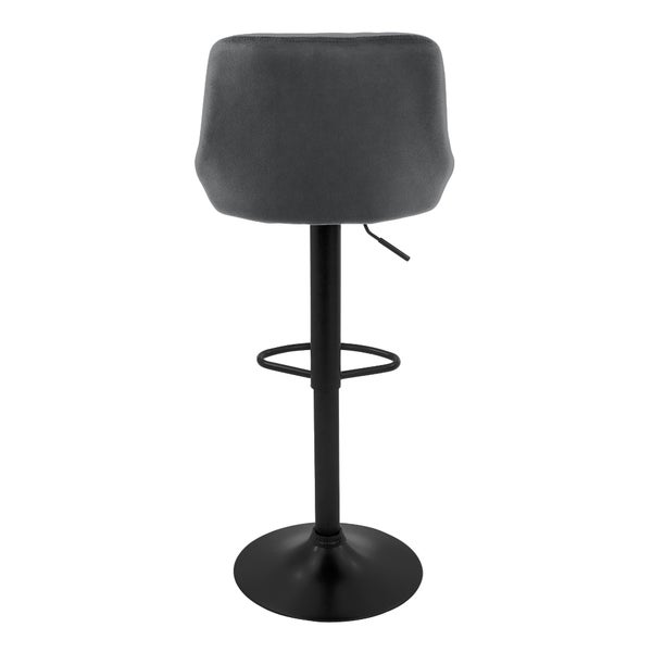 ML-Design Barhocker 4er Set, Bezug aus Samt, Grau, Gepolsterter Barstuhl mit Rückenlehne und Fußstütze, Tresenhocker höhenverstellbar 62-82 cm, 360° drehbar, Bistrohocker Hocker Drehstuhl Barstühle