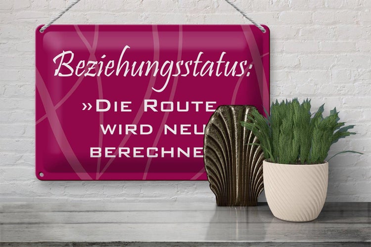 Blechschild Spruch 30x20cm Beziehungsstatus Route