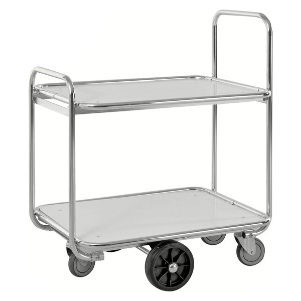 Kongamek Kommissionierwagen verzinkt mit 2 laminierten Böden 850x630mm und offenen Seitenwänden