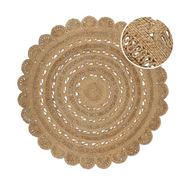 Bloom Jute-Teppich – schwer, handgefertigt, hochwertig 160 cm rund
