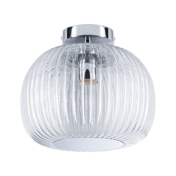 LED Deckenleuchte Ruya IP44 E27 230V max. 60W dimmbar Glas, Chrom