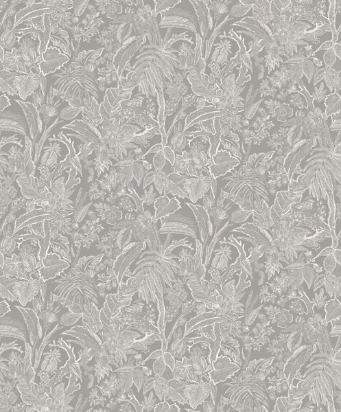 Masureel Tapete Blumen Grau - 53 cm x 10.05 m - 630980