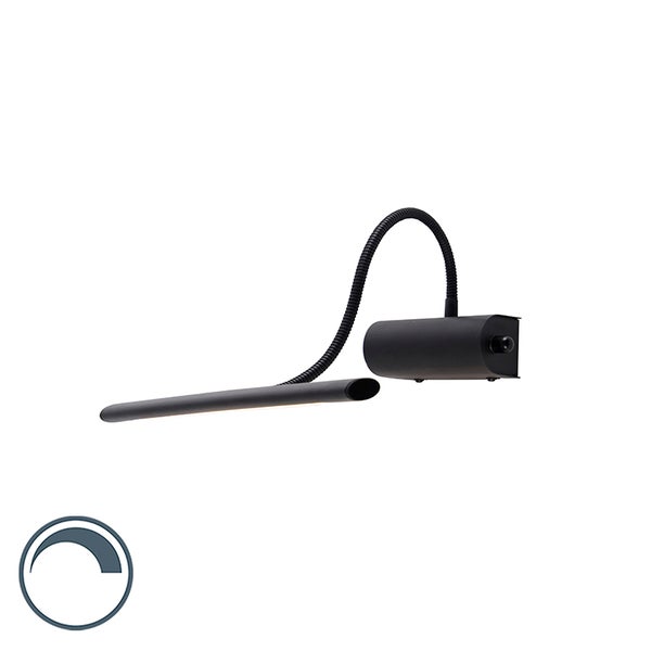 Design Wandleuchte schwarz 32 cm inkl. LED mit Dimmer - Tableau