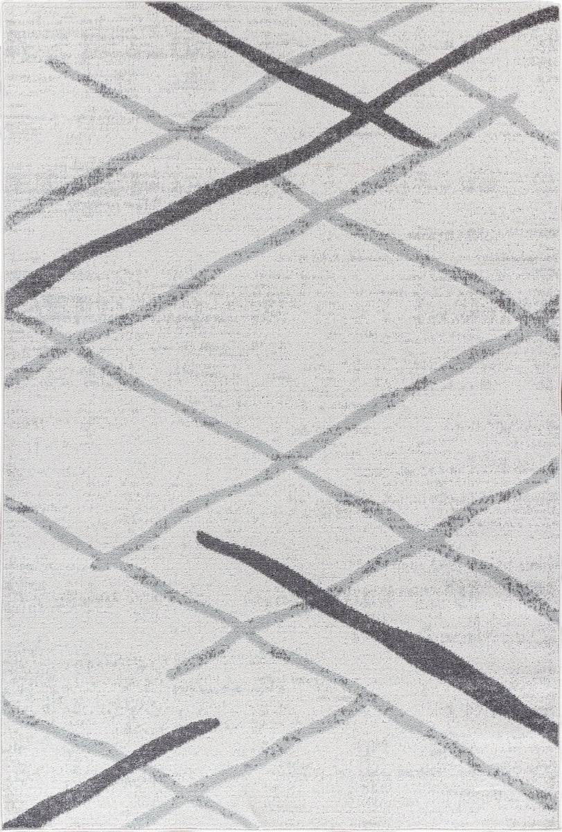 Moderner Skandinavischer Teppich - Weiß/Grau - 120x170cm - FELICIA
