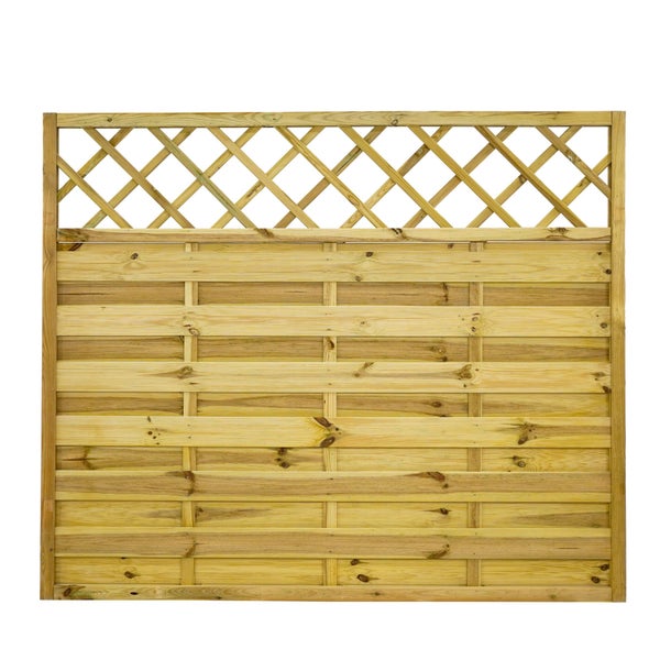 Holzzaun mit Latten und Rankgitter