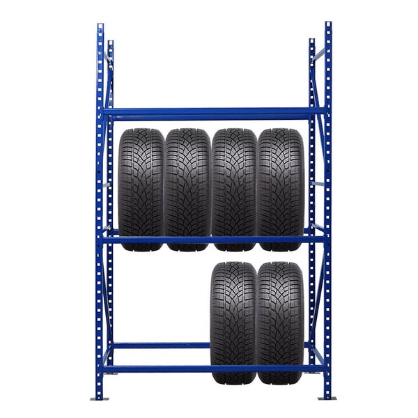 PROREGAL Reifenregal Maximus HxBxT 200 x 125 x 50 cm 3 Ebenen 130 kg Fachlast Bis Zu 15 Reifen Lichtblau