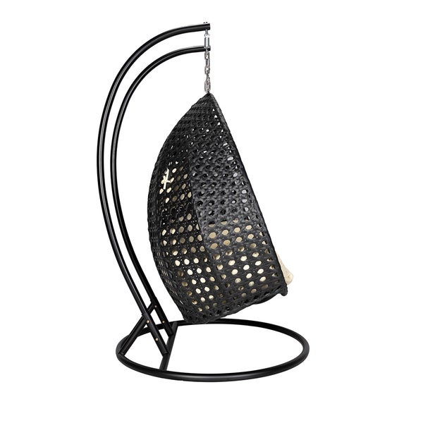 Home Deluxe Polyrattan Hängesessel TWIN DELUXE | Hängestuhl,Hängekorb,Hängeschaukel,Hollywoodschaukel
