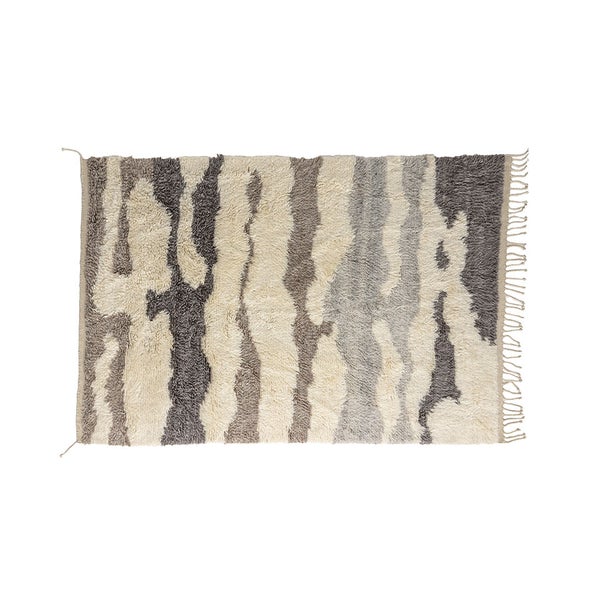 Teppich mit abstraktem Streifenmuster und Fransen