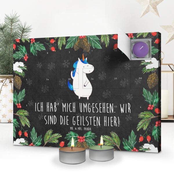 Mr. & Mrs. Panda Duftkerzen Adventskalender Einhorn Mann - Schwarz