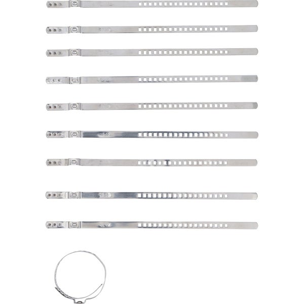 Universelle Schlauchschellen aus perforiertem Metall, Set mit mehreren Bändern.