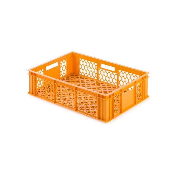 PROREGAL SuperSparSet 5 x Eurobehälter Bäcker- und Konditorenkasten HxBxT 17,1 x 40 x 60 33 Liter Gelb-Orange Brötchenkiste Sstapelbare Bäckerkiste