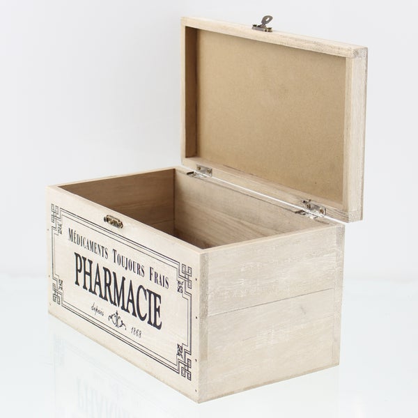 FRANK FLECHTWAREN | Dekobox Pharmacie, HOLZ, 23 x 13 x 13 cm