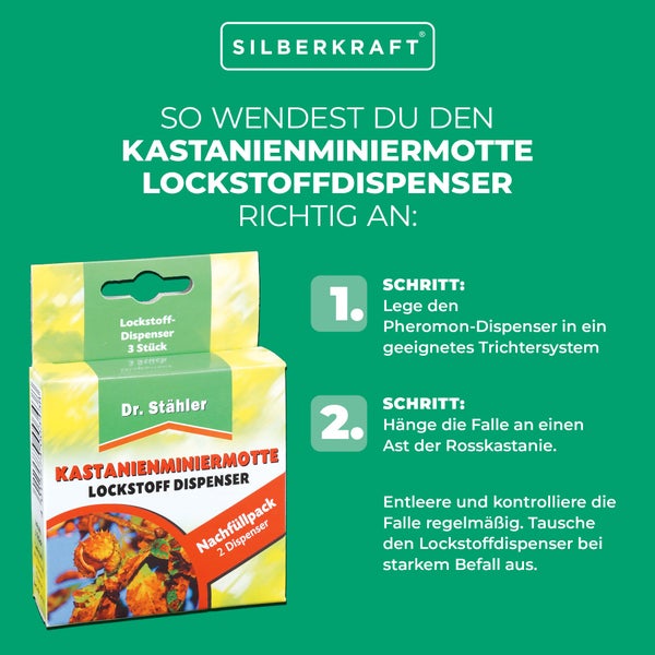 Kastanienminiermotte Lockstoffdispenser – Effektive Pheromonfallen für den Schutz von Rosskastanien – Einfache Anwendung für Garten & öffentliche Anlagen