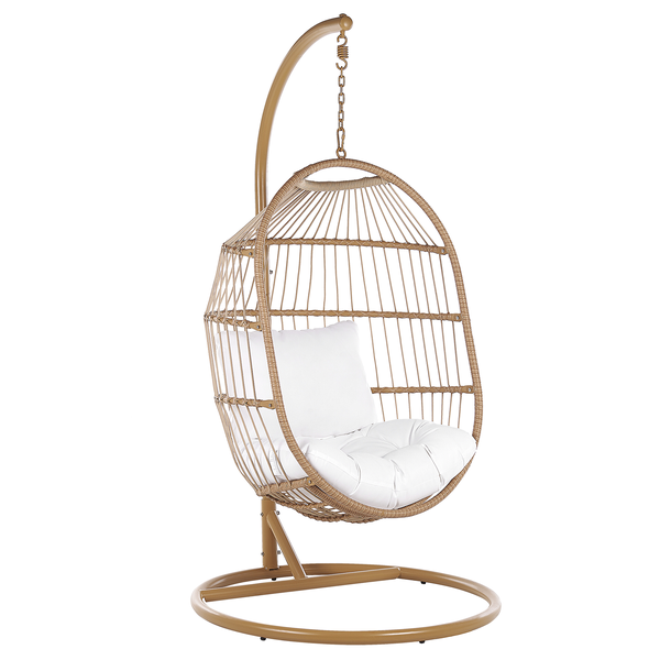 Hängesessel mit Gestell ALBA Polyrattan Naturfarben