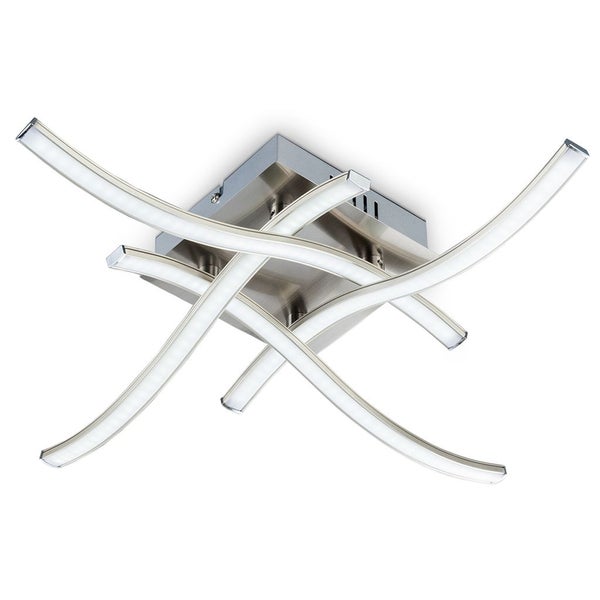Deckenleuchte 47,5x47,5 cm - 13,6W, 1400lm, LED, warmweiß, matt-nickel
