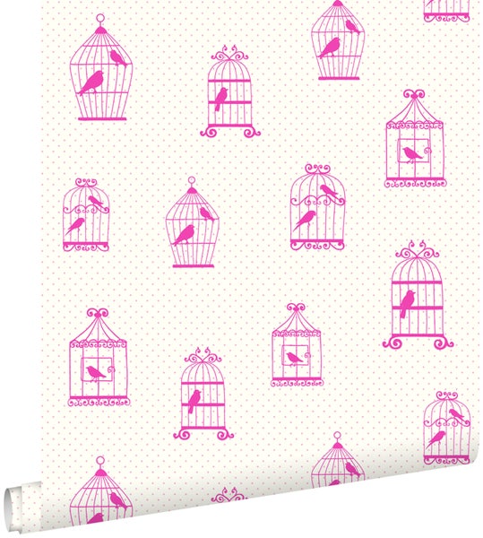 ESTAhome Tapete Vogelkäfige Rosa - 53 cm x 10.05 m - 137338