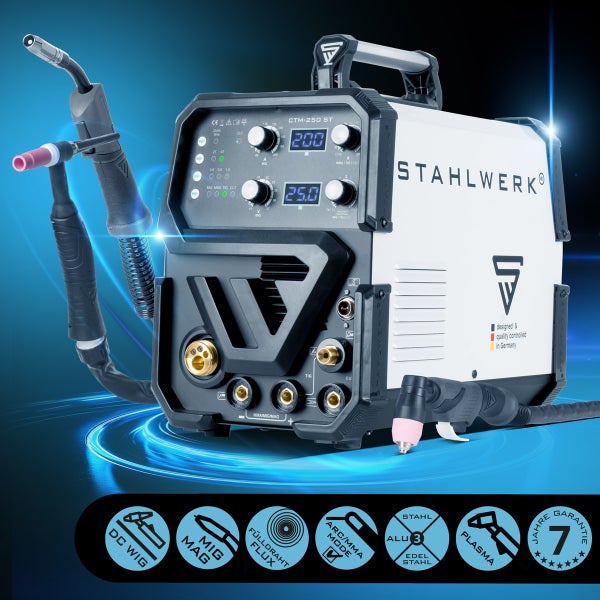 Stahlwerk CTM-250 ST Kombi-Schweißgerät mit verschiedenen Schweißverfahren und sieben Jahre Garantie