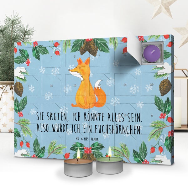 Mr. & Mrs. Panda Duftkerzen Adventskalender Einhorn Wunsch - Blau Pastell