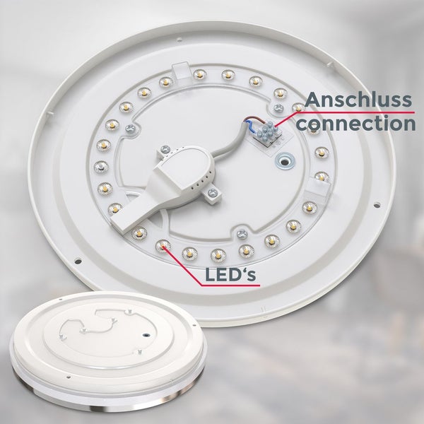 Deckenleuchte Ø32,9 cm - 15W, 1500lm, LED, Sternenhimmel, neutralweiß, chromfarbig