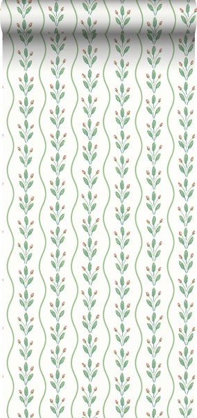 Borastapeter Tapete Blumen Grün - 53 cm x 10.05 m - 662630