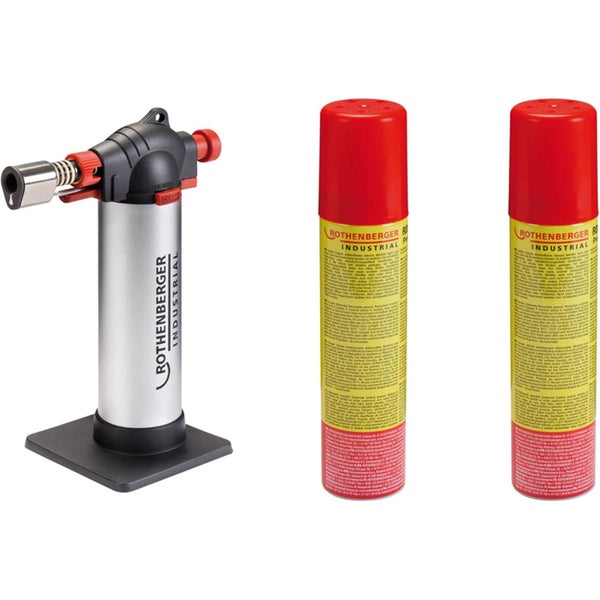 Rothenberger Industrial Lötlampe mit zwei Gaskartuschen
