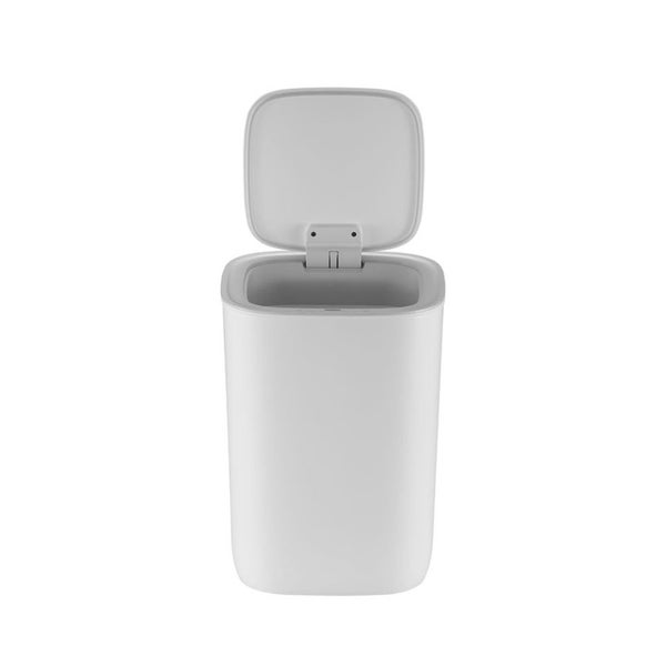 PROREGAL Moderner Quadratischer Abfalleimer Mit Smart Sensor 12 Liter HxBxT 33,7 x 35 x 25 cm Weiß