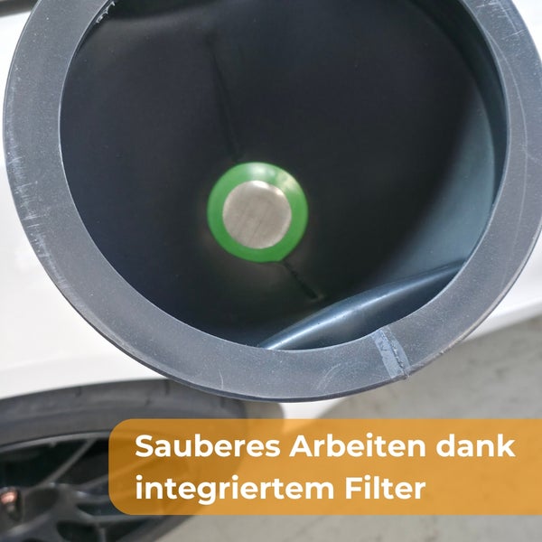 Integriertes Filtersystem für sauberes Arbeiten