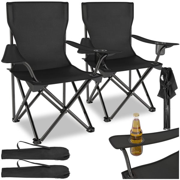 Set Campingstuhl tectake Gil 80 x 48 x 84,5 cm faltbar schwarz