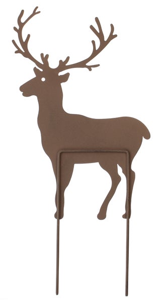 FRANK FLECHTWAREN | Gartenstecker Hirsch, METALL, 24 x 40 cm