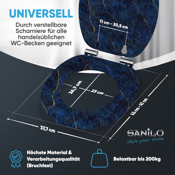 WC-Sitz mit Absenkautomatik Marmor Darkblue