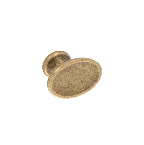Möbelknopf Messing antik Oval 42mm (5 Stück)