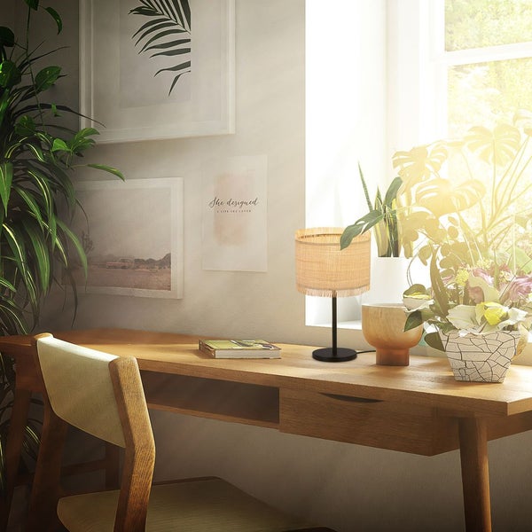 FULFILMENT ONLY table lamp, black / nature, 1xE27/max. 10W excl.