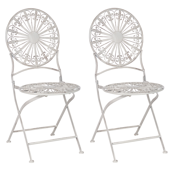 Gartenstuhl 2er Set SCAFA Metall Weiß