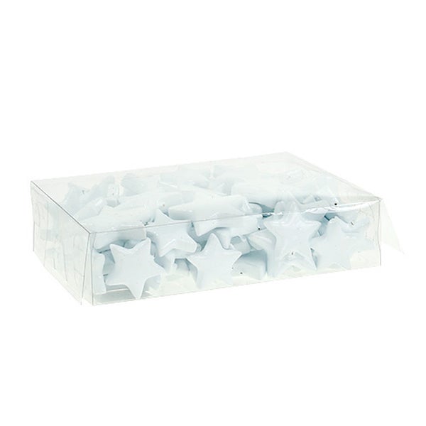 Dekorative Sterne in einer transparenten Box.