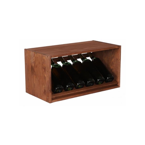 PROREGAL Modulares Weinregal Vincellar Mod HxBxT 30 x 60 x 30 cm Schräg Modul Für 6 Flaschen Massives Kiefernholz Braun Geölt