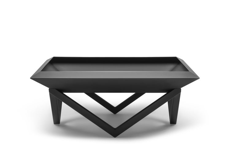 The Favilla Firesheet Feuerschale Schwarz – Feuerstelle aus Stahl für Garten & Terrasse – 77 x 77 x 32 cm – Pulverbeschichtet & Wetterfest – Modernes Design – Keine Montage nötig