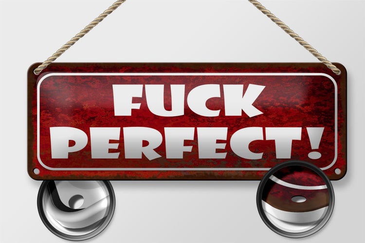 Blechschild Spruch 27x10cm fuck Perfect Dekoration