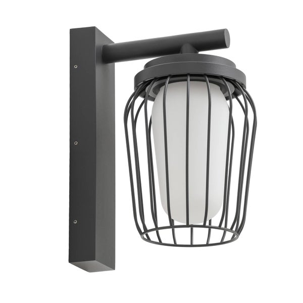 Lucande Wandleuchte außen Chandan (spritzwassergeschützt (Modern) in Schwarz aus Aluminium (1 flammig, E27) - Außenwandleuchten Wandlampe Led Außenlampe Outdoor für Außenwand/Hauswand