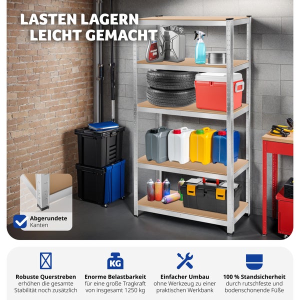 Regal mit Werkzeug und Lagerbehältern