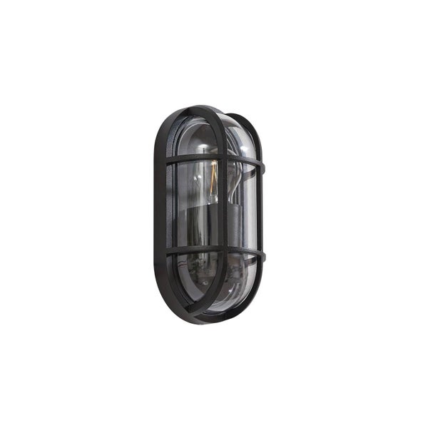 Lucande Wandleuchte außen Serine in Schwarz aus Aluminium (1 flammig, E27) - Außenwandleuchten Wandlampe Led Außenlampe Outdoor für Außenwand/Hauswand Haus Terrasse & Balkon