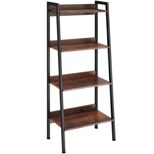 Leiterregal tectake Chatham inklusive Kippschutz, 57,5 x 34 x 138 cm Industrial Style Industrial Holz dunkel, rustikal