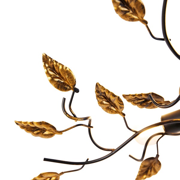 Detailaufnahme einer Leuchte mit Blattdesign