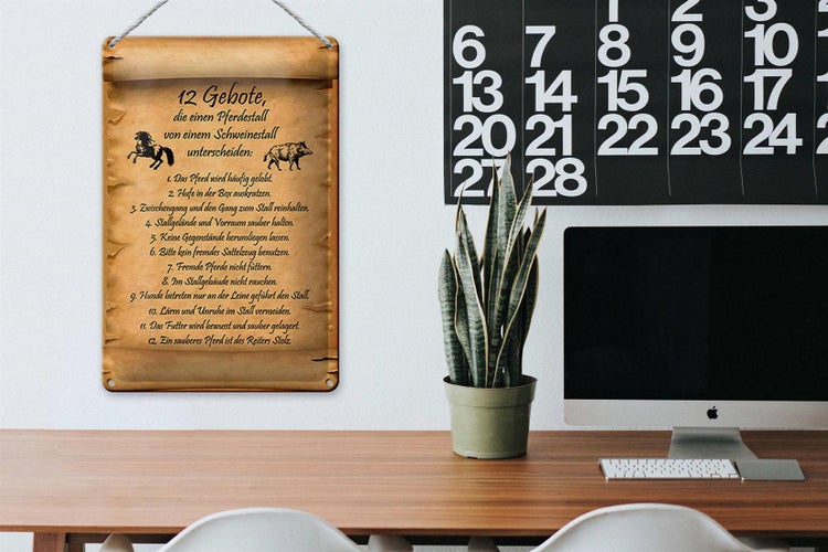 Blechschild Spruch 20x30cm Gebote Pferdestall Schweinestall