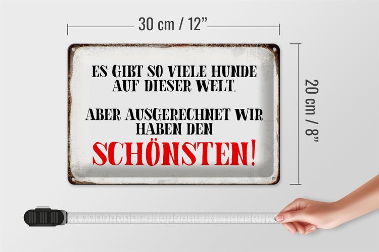 Blechschild Spruch 30x20cm wir haben den schönsten Hund