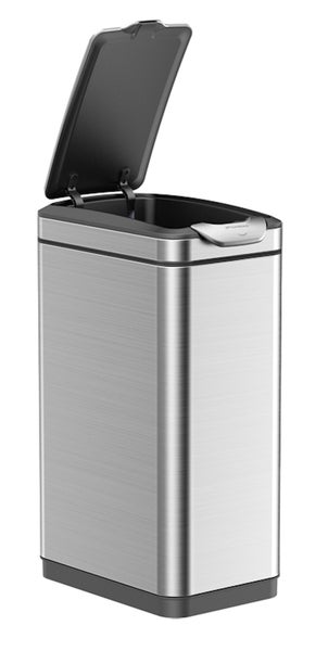PROREGAL Modern Designter Abfallsammler Aus Gebürstetem Edelstahl 30 Liter HxBxT66,5 x 40 x 25,2 cm Silber