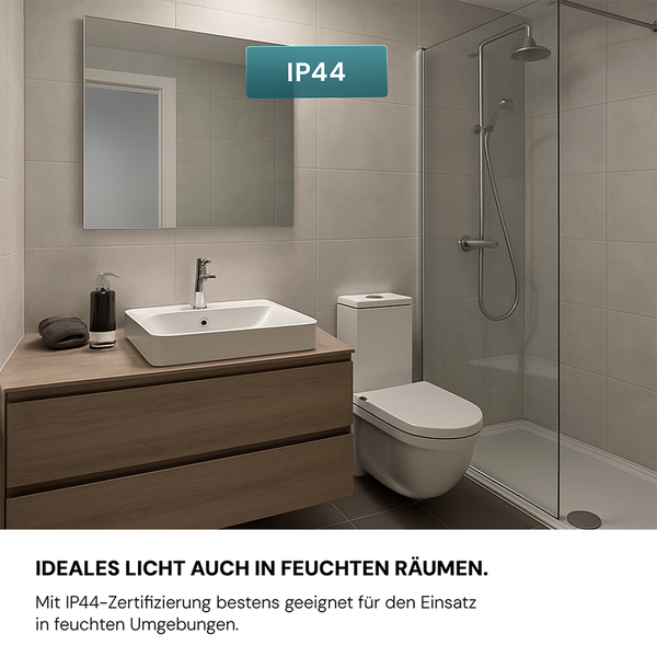 LUXULA LED-Deckenleuchte Weiß Runde Deckenlampe 24W 3000K Warmweiß IP44 Badezimmerlampe