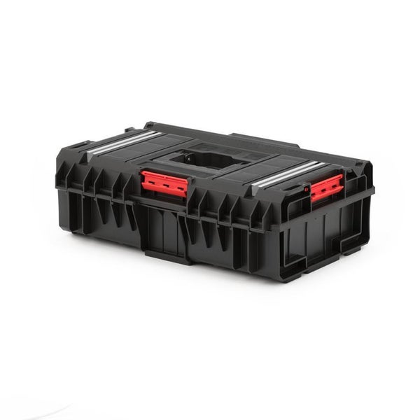 PROREGAL QBRICK Werkzeugkasten One Mit Aluminiumschienen 15,5 Liter Traglast Bis Zu 120 kg Mit Deck & Frontgriff Mit Klemmverschlüsse Schwarz