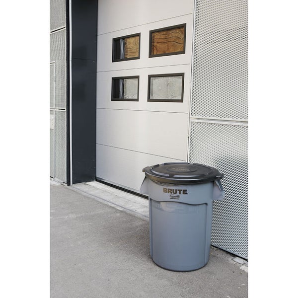 PROREGAL Rubbermaid Brute Runde Mehrzwecktonne Mit Belüftungskanälen 75,7 Liter HxØ 58,1 x 49,5 cm Aus Widerstandsfähigem Kunststoff Grau