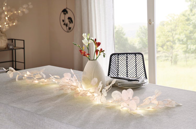 FRANK FLECHTWAREN | LED-Girlande Soft Leaves, KUNSTSTOFF, L: 120 cm